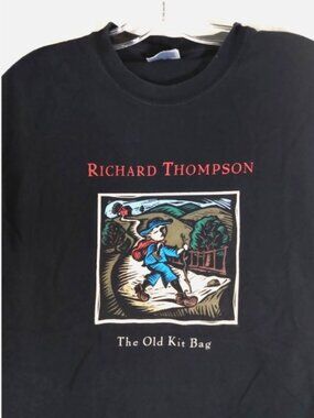 Richard Thompson The Old Kit Bag T-shirt Mens M Black Hanes Beefy T Folk Rock